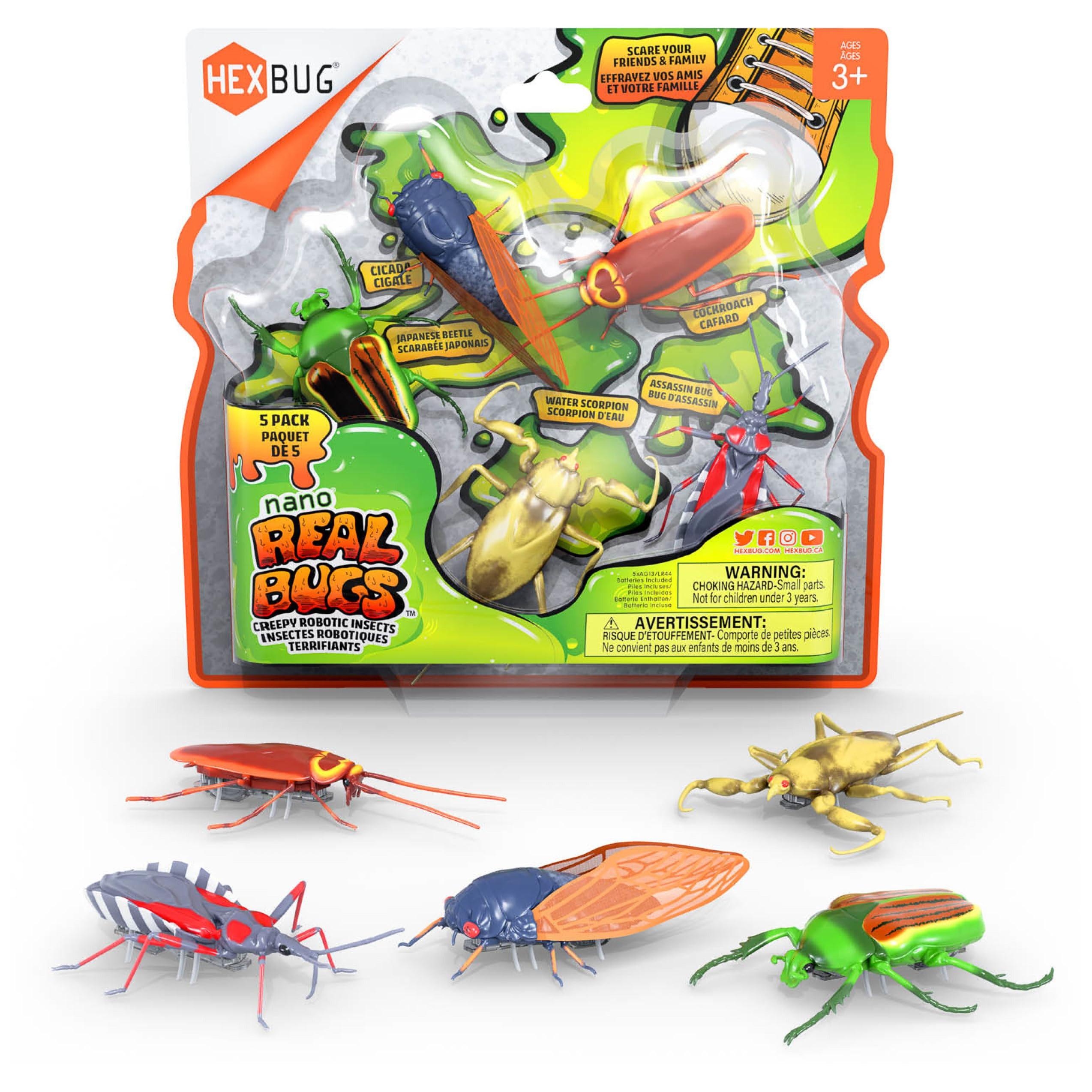 HEXBUG Nano Real Bugs 5-Pack, Fake Insect Toy Figures, Sensory Toys for Kids & Cats, STEM Toys fo... | Amazon (US)