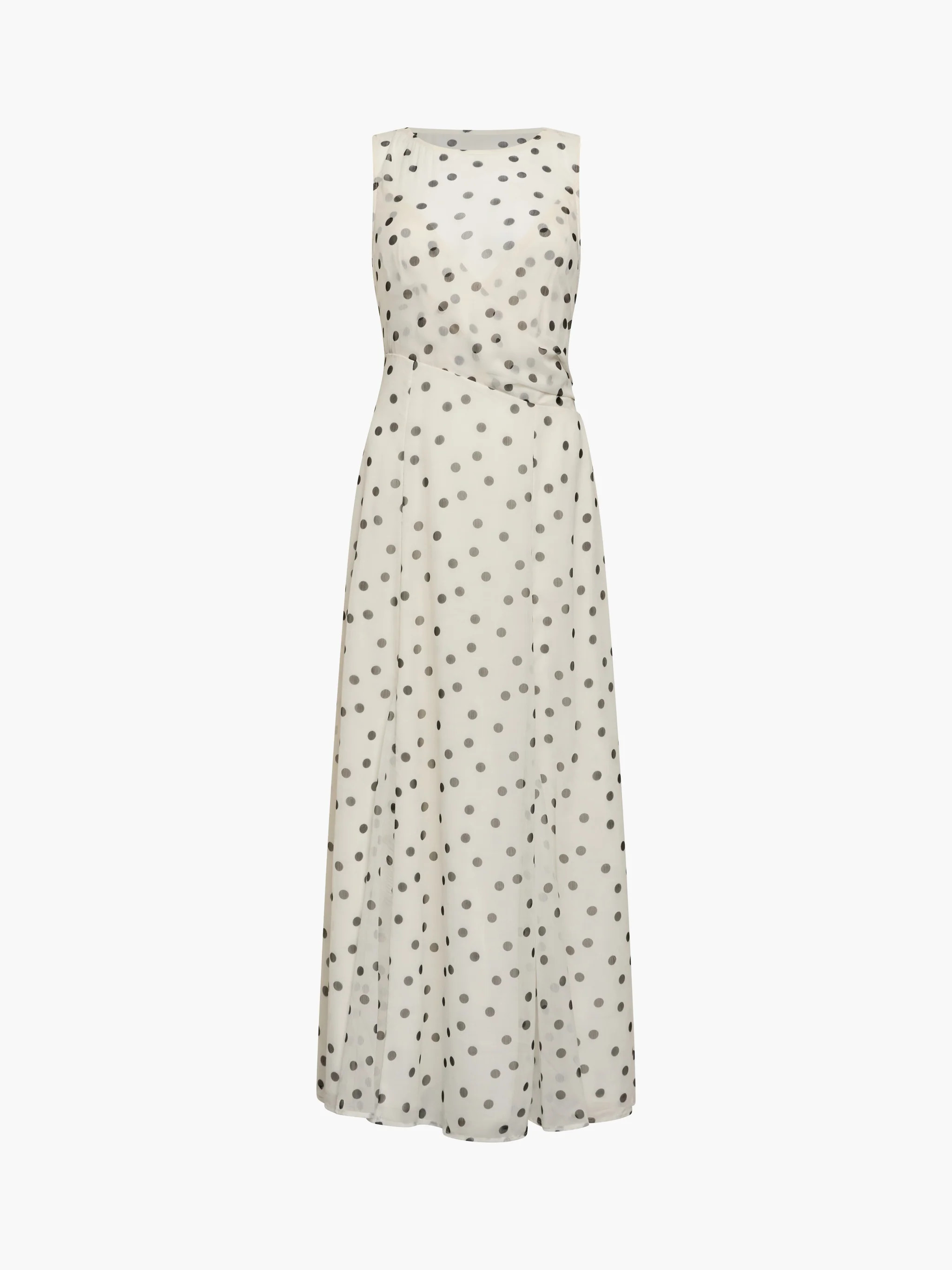 Emina Chiffon Monochrome Polka Dot Maxi Dress | French Connection (UK)