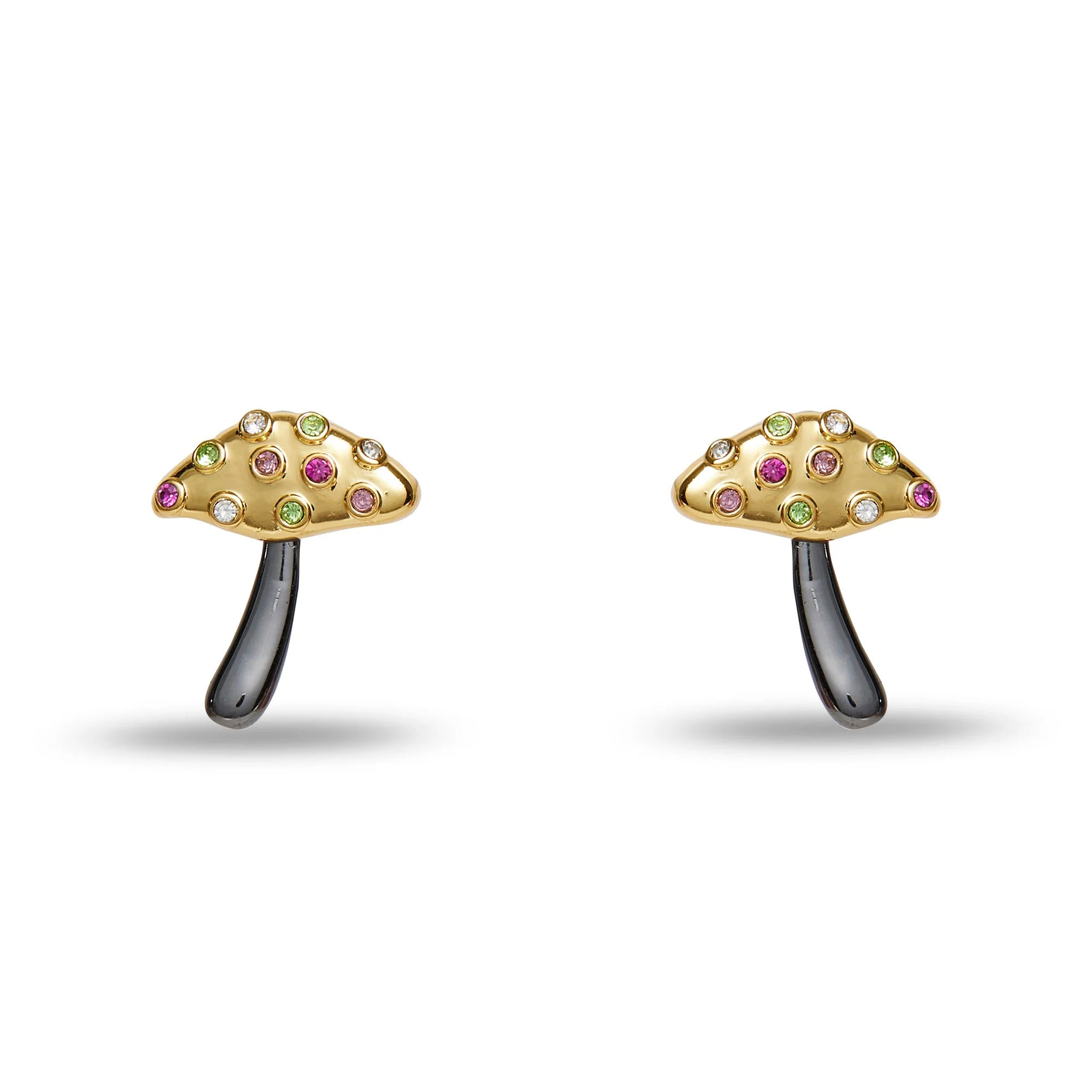 JEWELED MEADOW MUSHROOM BUTTON EARRINGS | LELE SADOUGHI