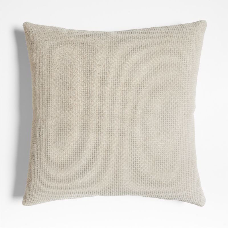 Jackson Taupe Basketweave Leather 23"x23" Throw Pillow Cover + Reviews | Crate & Barrel | Crate & Barrel