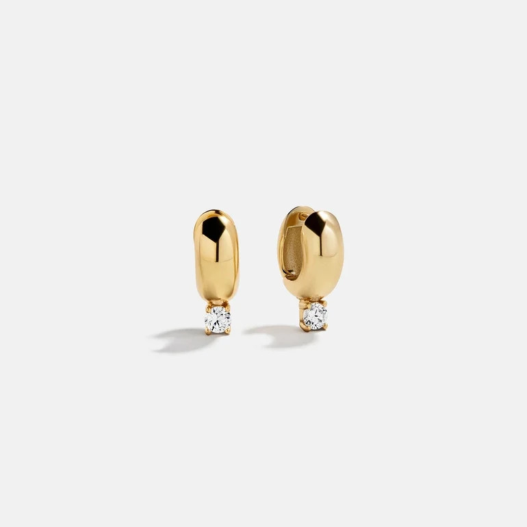 Kourtney 14K Gold Huggie Earrings - Kourtney 14K Gold Plated Sterling | BaubleBar