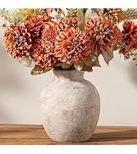 Ceramic Flower Vase Home Decor - 7.6 Inch Farmhouse Rustic Table Vases with Handle Living Room De... | Amazon (US)