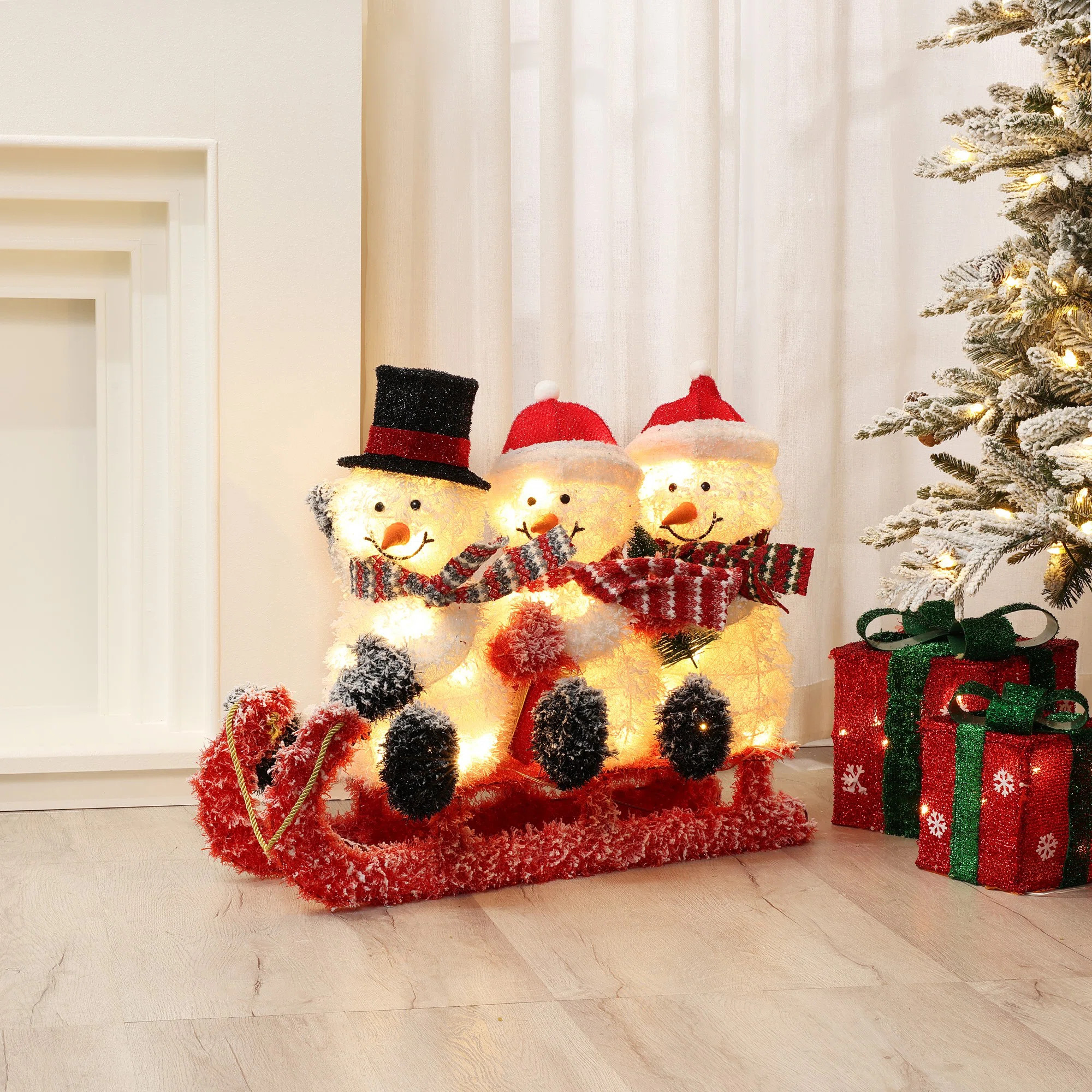 Snowman Family Lighted Outdoor Holiday Decoration | Wayfair North America