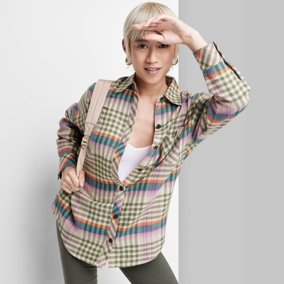 Women's Oversized Button-Down Flannel Shirt - Wild Fable™ Plaid | Target