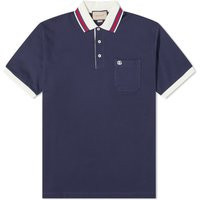 Gucci Men's Tipped Logo Polo Shirt in Navy, Size X-Large | END. Clothing | End Clothing (US & RoW)