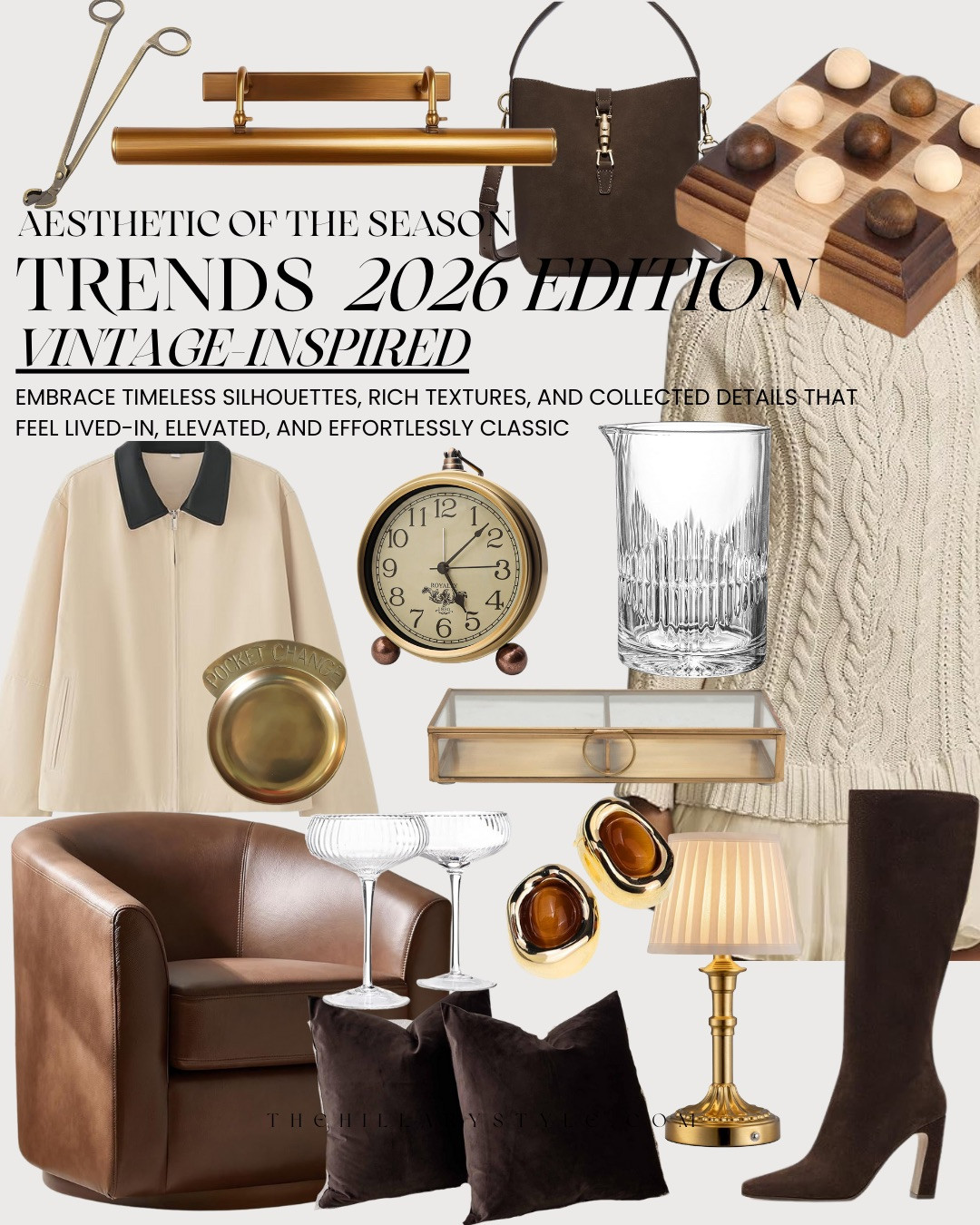 AESTHETIC OF THE SEASON — VINTAGE-INSPIRED (2026 EDITION)! Vintage-inspired style continues to define 2026 with timeless silhouettes, rich textures, and collected details that feel warm, intentional, and lived-in. This edit blends classic fashion and elevated home accents that bring character and depth without feeling dated. Thoughtful pieces designed to layer beautifully, age well, and create spaces and wardrobes that feel curated rather than styled.

#Amazon #TheHillaryStyle #VintageInspired #2026Trends #WarmNeutrals #TimelessStyle #CollectedHome #QuietLuxury #ElevatedEveryday 

 #LTKOver40 #LTKHome #LTKFindsUnder100