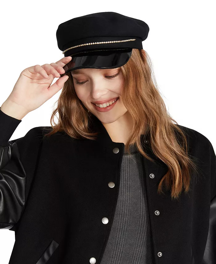 Women's Rhinestone Chain Baker Boy Hat | Macy's