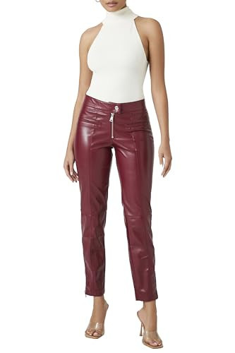 Forever 21 Faux Leather Ankle Pants Wine X-Large | Amazon (US)