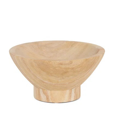 8" Beige Sandstone Round Pedestal Centerpiece Bowl | Wayfair North America
