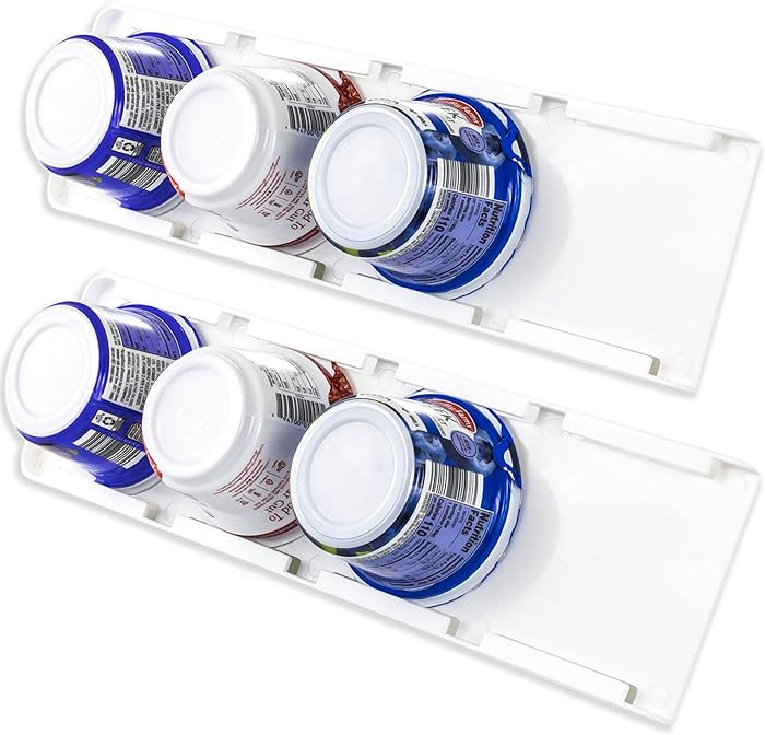Storage Theory Yogurt Organizer for Fridge – Under Shelf Fridge Organizer for 4 Wide-Mouth Yogu... | Amazon (US)