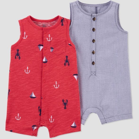 Baby Boys' Summer Print Romper - Just One You® made by carter's Navy | Target