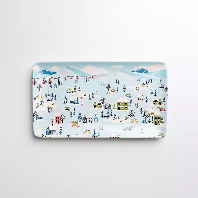 New! Snowy Village Ceramic Serving Platter | Kirkland's Home