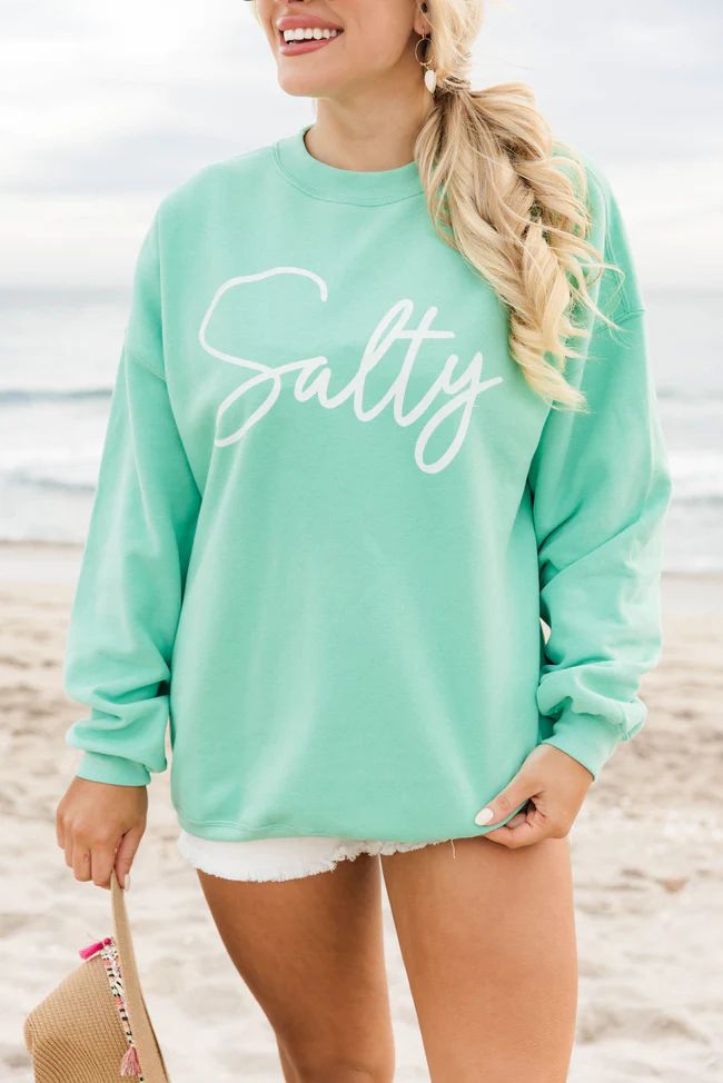 Salty Lime Oversized Graphic Sweatshirt | Pink Lily