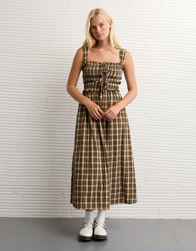 AE Sweetheart Neckline Midi Dress | American Eagle Outfitters (US & CA)