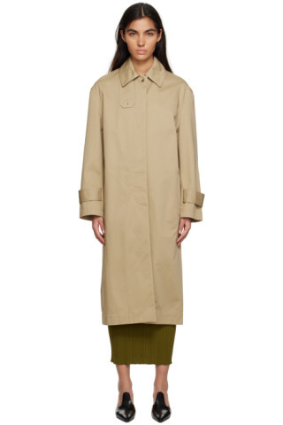 Beige Oversized Trench Coat | SSENSE