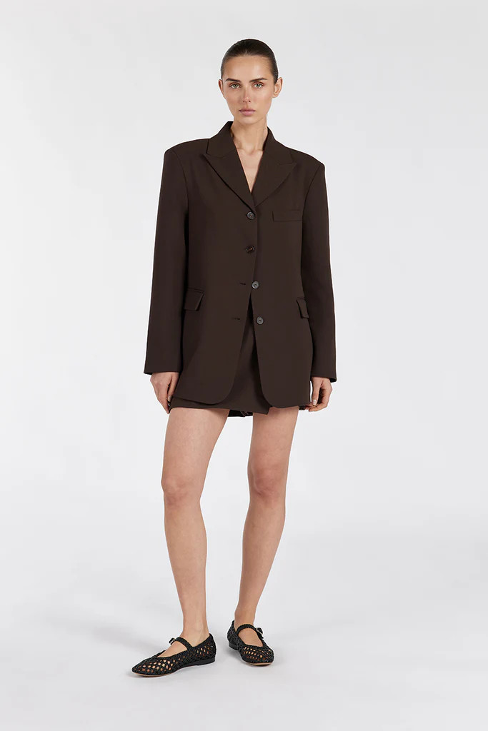 LIV BITTER CHOC BOYFRIEND BLAZER | DISSH