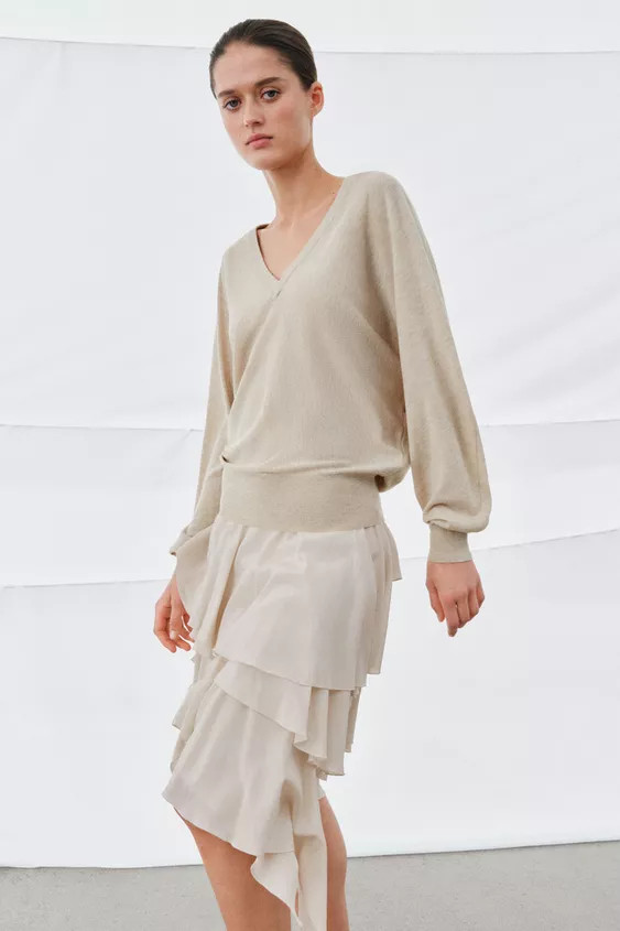 WOOL BLEND V-NECK SWEATER | Zara US