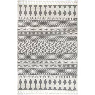 nuLOOM Terra Tribal Bands Beige 5 ft. x 8 ft. Area Rug ACNZ04A-508 | The Home Depot