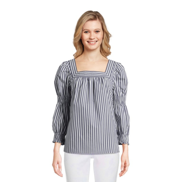 The Pioneer Woman Square Neck Top with Long Sleeves, Women's, Sizes XS-XXL | Walmart (US)