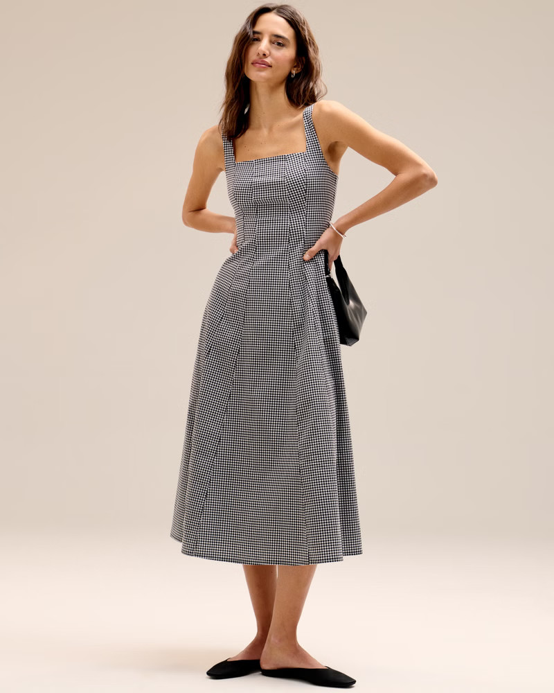 The A&F Mila Stretch Midi Dress | Abercrombie & Fitch (US)