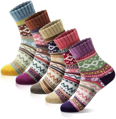 MORECOO Wool Socks for Women - Stocking Stuffers Gifts for Women - Thick Wool Soft Warm Cozy Crew... | Amazon (US)