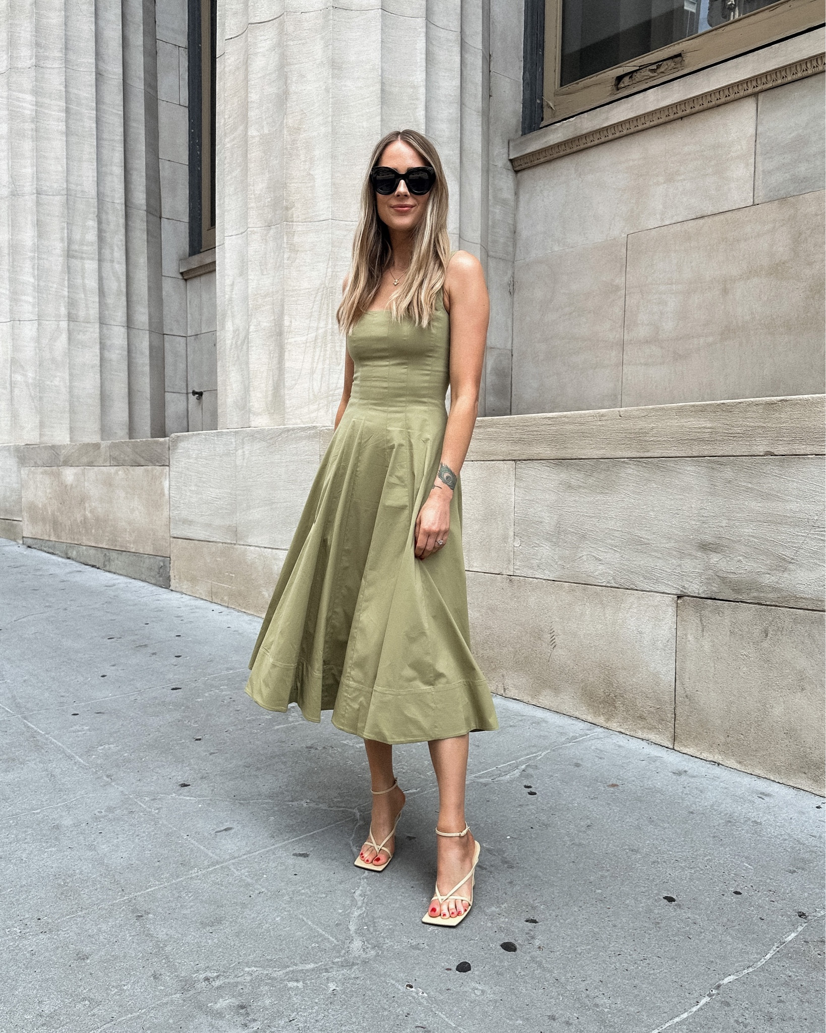 Fashion Jackson wearing green midi dress (size 4) bottega sandals, summer dress, dresses, Nashville outfits #fashionjackson #dresses @bloomingdales #bloomingdales #ad

#LTKstyletip #LTKshoecrush