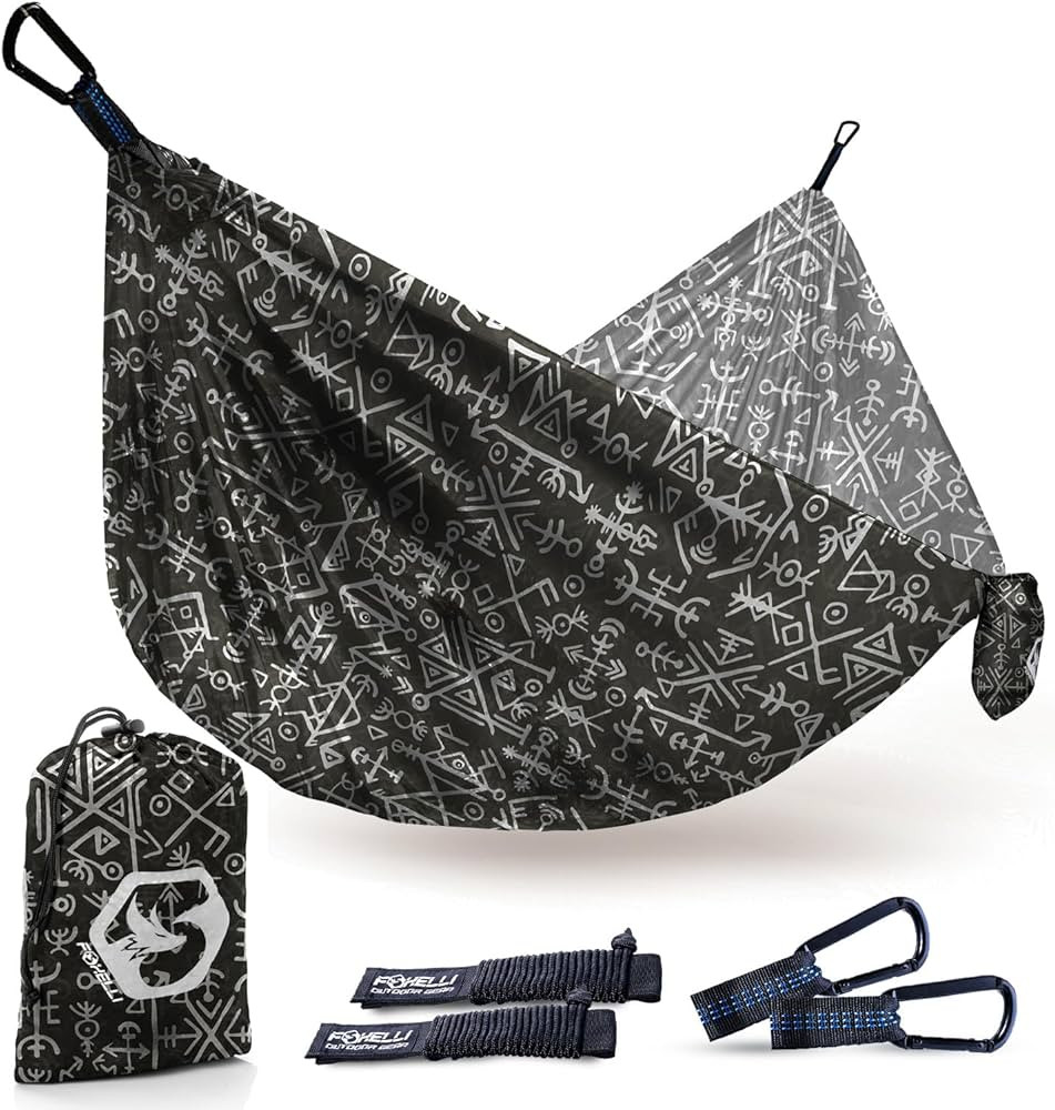 Foxelli Camping Hammock – Lightweight Portable Hammock from Durable Parachute Nylon with Tree R... | Amazon (US)