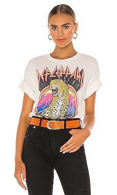 DAYDREAMER Def Leppard High 'N' Dry Tee in Vintage White from Revolve.com | Revolve Clothing (Global)