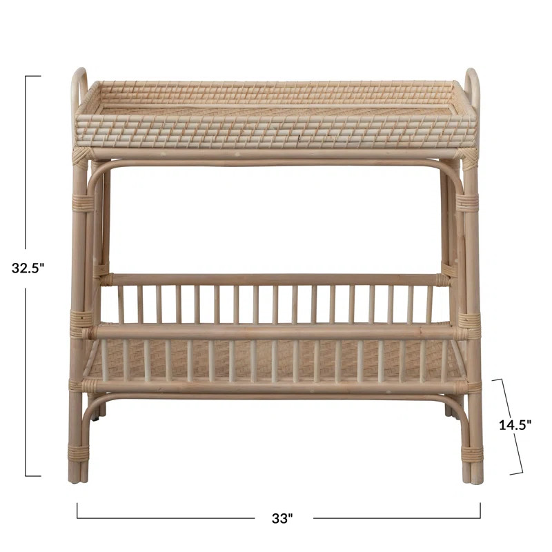 Edgehill Hand Woven Bamboo And Rattan Console Table With Shelf | Wayfair North America