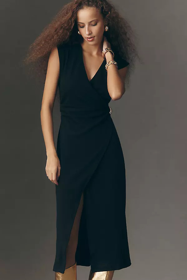 By Anthropologie Sleeveless Knit Hardware A-Line Midi Dress | Anthropologie (US)