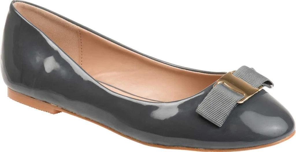 Women's Journee Collection Kim 2 Ballet Flat Grey Faux Leather/Patent 8.5 M | Walmart (US)