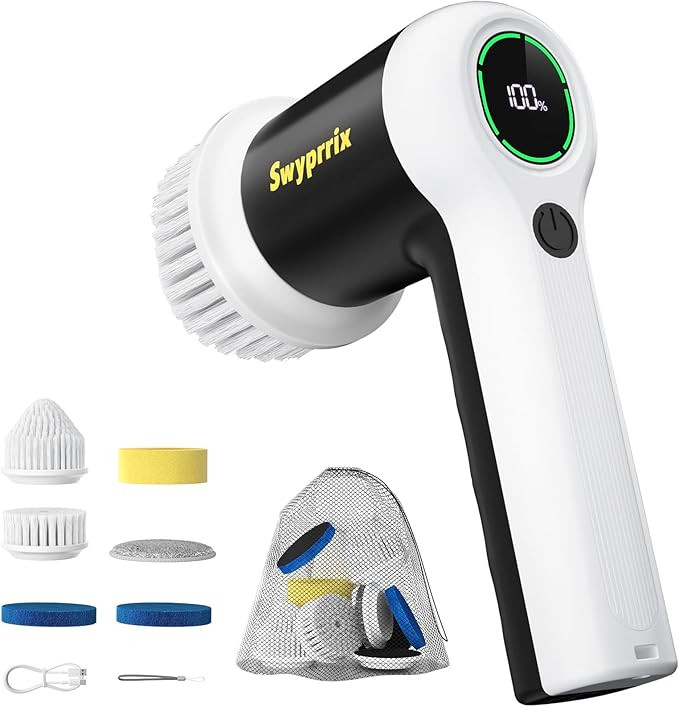 Electric Bathroom Cleaning Brush, Cordless Spin Scrubber Full Body Waterproof IPX7 with 6 Replace... | Amazon (US)