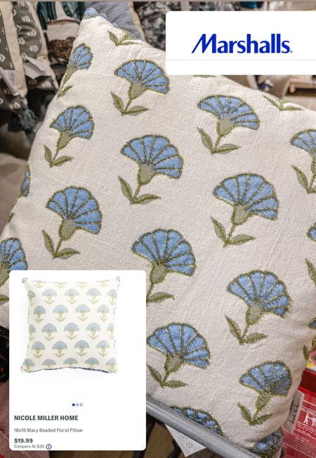 Pretty beaded floral pillow // Marshall’s find // spring refresh // home decor 

#LTKfindsunder50 #LTKSeasonal #LTKhome