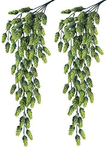 Supla 2 PCS Artificial Hops Flower Vine Garland Plant Fake Hanging Vine Hops Faux hops Artificial Ha | Amazon (US)