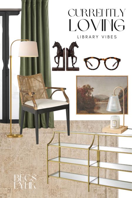 Library inspired vintage home decor, caned accent chair, gold book shelves, Amazon vintage painting framed prints

#LTKstyletip #LTKhome #LTKFind