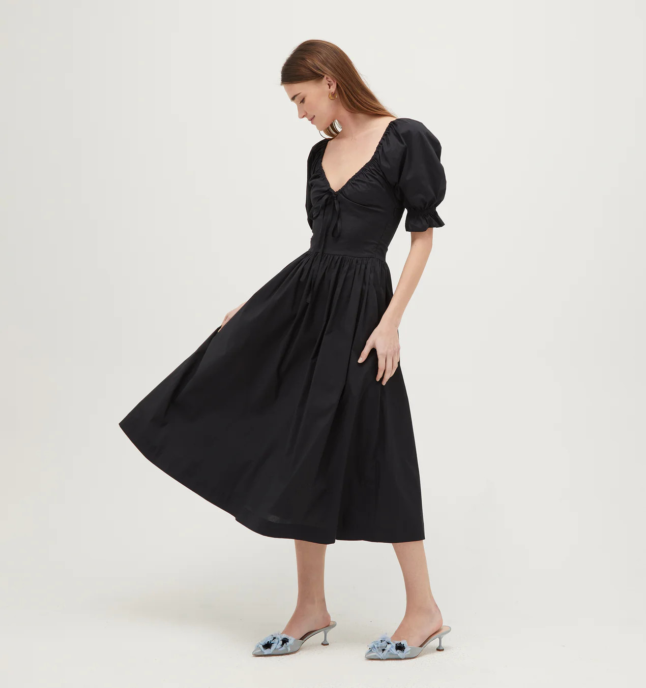 The Ophelia Dress - Black Cotton Voile | Hill House Home