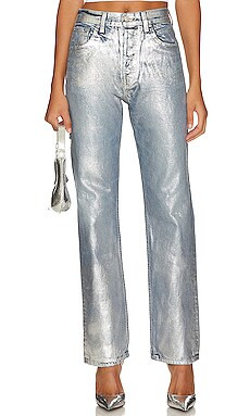 EB Denim High Rise Straight in Foil from Revolve.com | Revolve Clothing (Global)