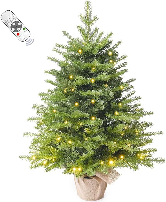 3FT Pre-lit Artificial Small Mini Christmas Tree with Warm White Multi-Color LED Lights, Remote C... | Amazon (US)