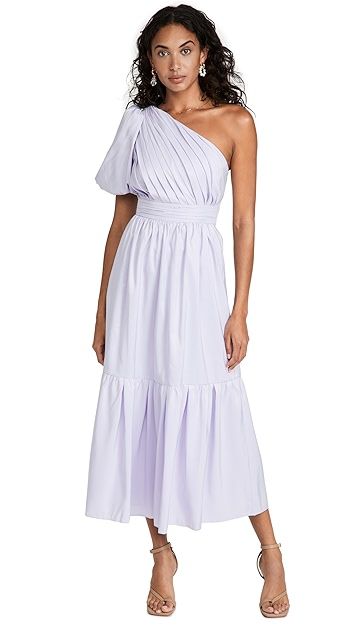 Lilac One Shoulder Midi Dress | Shopbop