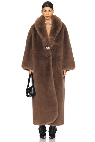 GIUSEPPE DI MORABITO Faux Fur Coat in Brown from Revolve.com | Revolve Clothing (Global)
