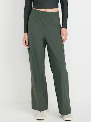 High-Waisted SleekTech Wide-Leg Cargo Pants | Old Navy (US)