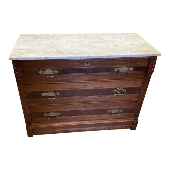 Antique French Marble and Wooden Dresser  FREE SHIPPING - Etsy | Etsy (US)