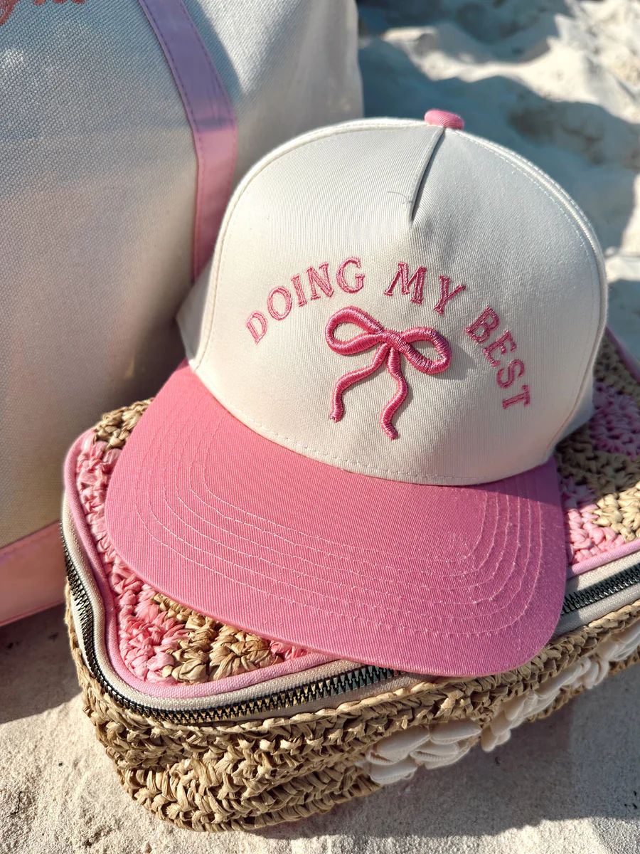Doing My Best - Pink Vintage Trucker Hat - PREORDER | KenzKustomz