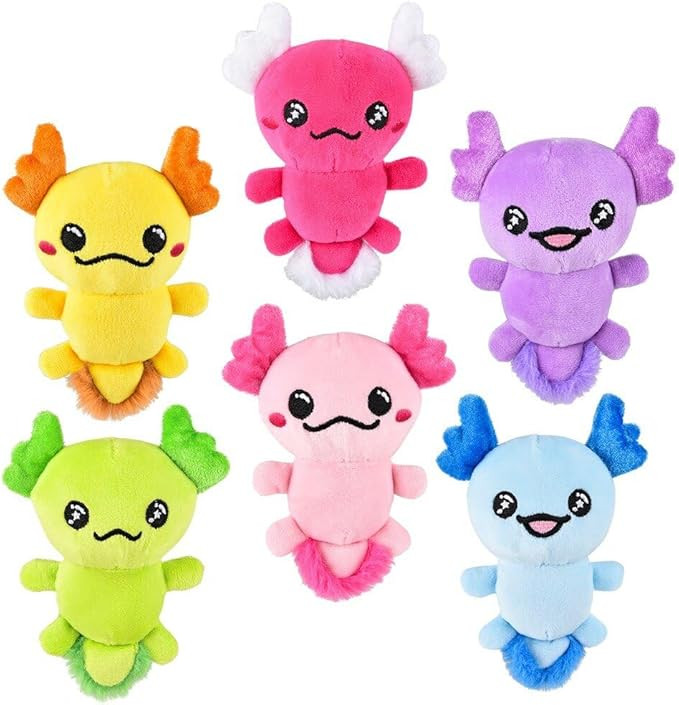 Six (6) Mini Axolotl Plush Stuffed Animals (5") | Amazon (US)