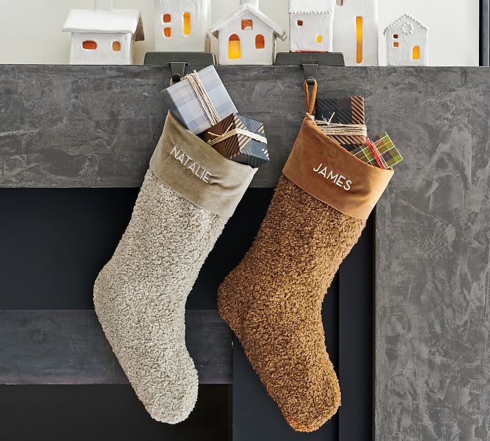 Cozy Teddy Faux Fur Personalized Stockings | Pottery Barn (US)