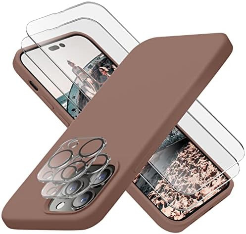 Cordking Designed for iPhone 14 Pro Case, Silicone Phone Case with [2 Screen Protectors] + [2 Cam... | Amazon (US)