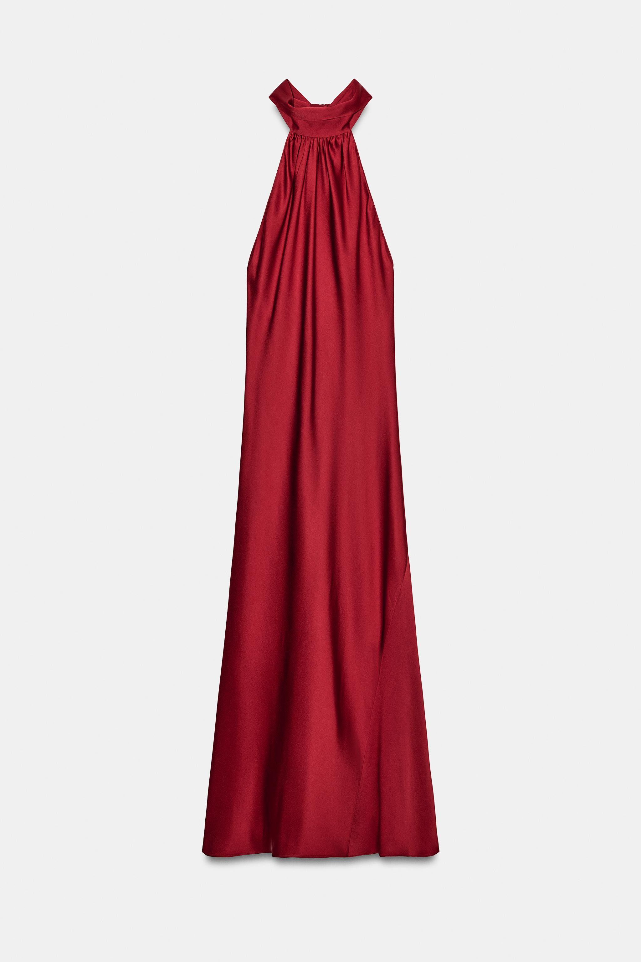 ZW COLLECTION SATIN HALTER DRESS | Zara UK