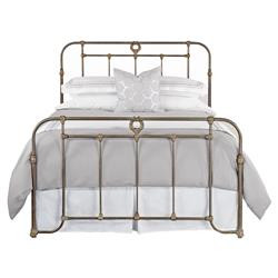 Corse French Country Textured Copper Moss Iron Bed - King | Kathy Kuo Home