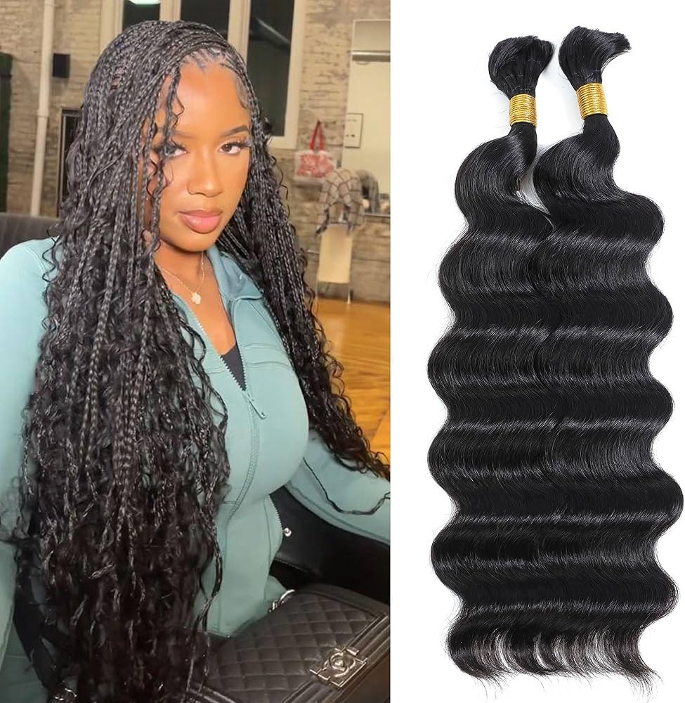 DMKEEP Top Grade Loose Wave Human Braiding Hair 2 Bundles 100g Human Hair Braiding Hair No Weft B... | Amazon (US)