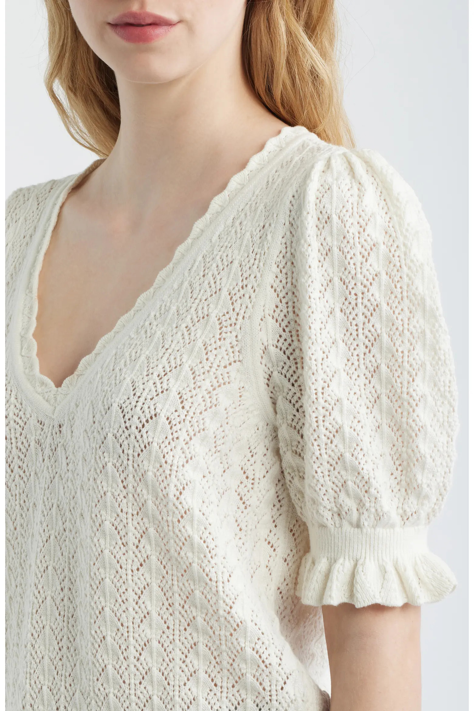 Haisley Pointelle Stitch Organic Cotton & Silk Blend Sweater (Women) | Nordstrom | Nordstrom